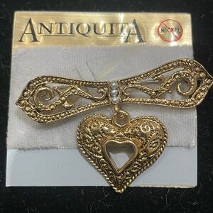 Stunning Gold Heart Brooch by Vendome/Coro